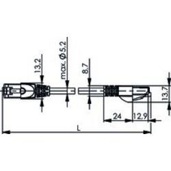 Telegärtner RJ45 (křížený) síťový kabel CAT 6A S/FTP 10.00 m šedá samozhášecí, s ochranou