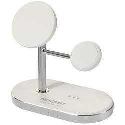 VOLTCRAFT bezdrátová indukční nabíječka 1.12 A VC-MS-Fast Charge 3in1 VC-14134090 Výstup Qi standard bílostříbrná