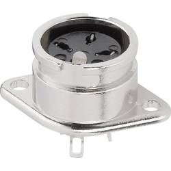 TRU COMPONENTS 1578935 DIN kruhový konektor přírubová zásuvka, rovná Pólů: 3 stříbrná 1 ks