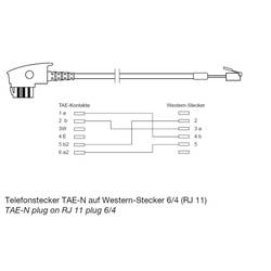 Shiverpeaks fax kabel [1x telefonní zástrčka TAE-N - 1x RJ11 zástrčka 6p4c] 10 m černá