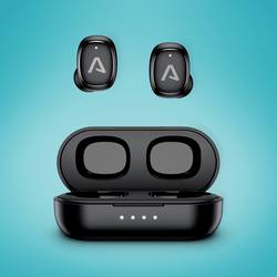 Lamax Dots3 Headset do uší (In Ear) Bluetooth® stereo černá Indikátor nabití, Nabíjecí pouzdro, regulace hlasitosti, odolné vůči potu, dotykové ovládání,