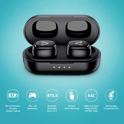 Lamax Dots3 Headset do uší (In Ear) Bluetooth® stereo černá Indikátor nabití, Nabíjecí pouzdro, regulace hlasitosti, odolné vůči potu, dotykové ovládání,