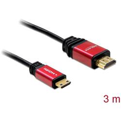 Delock HDMI kabel Zástrčka HDMI-A, Zástrčka HDMI Mini-C 3.00 m černá 84337 4K UHD, pozlacené kontakty HDMI kabel