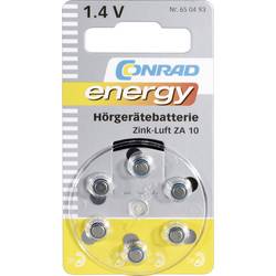 Conrad energy knoflíkový článek ZA 10 1.4 V 6 ks 90 mAh zinko-vzduchová
