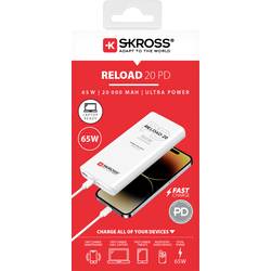 Skross Reload 20 65W PD powerbanka Li-Ion, 20000 mAh, Dodávka energie, Rychlé nabíjení, USB-C®, bílá