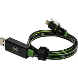 RealPower USB kabel USB 2.0 USB-A zástrčka, Apple Lightning konektor 0.75 m zelená s LED 185962