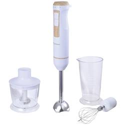 Bergner tyčový mixér 800 W s odměrkou, s mixovacím náčiním bílá, dřevo