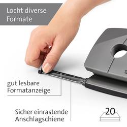 Novus Office 025-0656 kancelářská děrovačka B 220 COLOR ID 2.0 šedá 20 listů (80 g/m²)