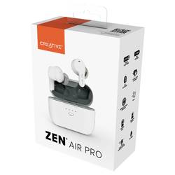 Creative Zen Air Pro špuntová sluchátka (In Ear) Bluetooth® bílá odolné vůči potu, voděodolná, Indikátor nabití, vč. nabíjecí a dokovací stanice