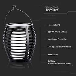 V-TAC 8558 VT-719 venkovní solární stojanové světlo LED LED 0.45 W Just Black