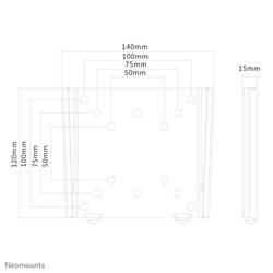 Neomounts držák na zeď pro monitor FPMA-W25 1 Displej: (s) 25,4 cm (10) - 76,2 cm (30) stříbrná pevný