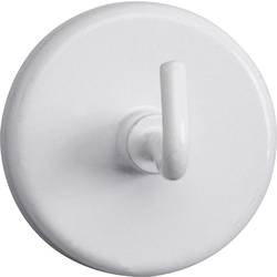 Maul magnet (Ø x v) 36 mm x 36 mm kulatý, s hákem bílá 5 ks 6158002
