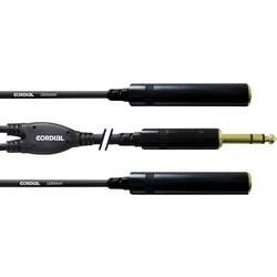 Cordial CFY0.3VKK jack konektory kabelový adaptér [1x jack zástrčka 6,3 mm - 2x jack zásuvka 6,3 mm] 30.00 cm černá