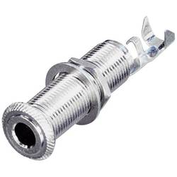 Rean AV NYS221 jack konektor 6.35 mm zásuvka, vestavná horizontální Pólů: 3 stereo stříbrná 1 ks