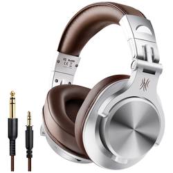 OneOdio Fusion A70 Headset uzavřená (Over Ear) Bluetooth® stereo stříbrná, hnědá High-Resolution Audio headset, otočná sluchátka DJ