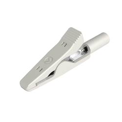 SKS Hirschmann MA 1 mini krokosvorka bílá Upínací rozsah max.: 4 mm Délka: 41.5 mm 1 ks