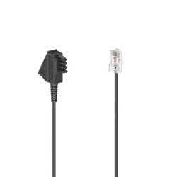 Hama DSL kabel [1x telefonní zástrčka TAE-F - 1x RJ45 zástrčka 8p2c] 6 m černá