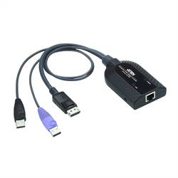 ATEN KVM kabelový adaptér [1x USB 2.0 zástrčka A, zástrčka DisplayPort - 1x RJ45 zásuvka] 0.20 m černá