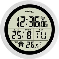 Techno Line WT3005 DCF rádiové hodiny 14.7 cm x 14.7 cm x 14.7 cm x 14.7 cm x 7.9 cm, stříbrná, odolné proti stříkající vodě