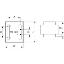 BLOCK VB 3,2/1/24 transformátor do DPS 1 x 230 V 1 x 24 V/AC 3.2 VA 133 mA