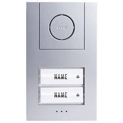 m-e modern-electronics Vistus AD ALU 4020 S kabelový domovní telefon kompletní sada, pro 2 rodiny, stříbrná, 41186