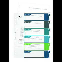 Durable 679427 rejstřík DIN A4+ 1-6 polypropylen vícebarevná 6 karet 679427
