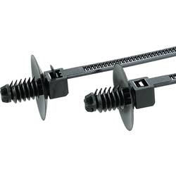HellermannTyton 150-55610, T18RDP5-PA66-BK, stahovací pásky, 2.50 mm, 110 mm, černá, s rozpěrnou kotvou a talířem, 500 ks