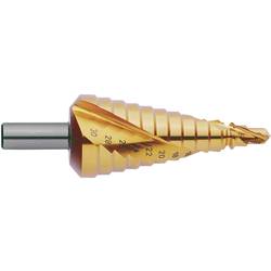 Exact 07014 HSS sada stupňovitého vrtáku, 3dílná, TiN, kuželový záhlubník 3 břitý, 1 sada