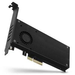 AXAGON PCEM2-DC 2 porty Řadič M.2 PCIe x4 Vhodný pro (SSD): 2230, 2242, 2260, 2280, 22110 Aktivní chlazení, vč. nízkoprofilového krycího plechu na prázdný slot