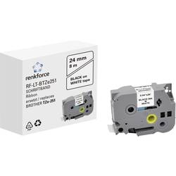 páska do štítkovače Renkforce RF-LT-BTZe251 kompatibilní náhradní Brother TZe-251 24 mm Barva pásky: bílá Barva písma: černá 8 m