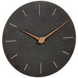 TFA Dostmann 60.3068.10 Quartz nástěnné hodiny 25 cm x 4.3 mm, břidlicová, tiché hodiny (bez tikání)