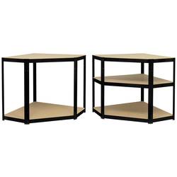 TOOLCRAFT TO-8701224 rohový modul skladového regálu, (š x v x h) 700 x 1800 x 700 mm, Kov (práškový nátěr) , MDF, kovová podlaha, černá (matná)