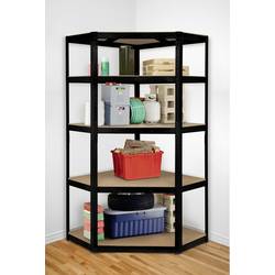 TOOLCRAFT TO-8701224 rohový modul skladového regálu, (š x v x h) 700 x 1800 x 700 mm, Kov (práškový nátěr) , MDF, kovová podlaha, černá (matná)