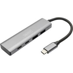 Digitus DA-70245 USB Hub 4 porty USB-A USB 3.2 Gen2 10 GBit/s s hliníkovým krytem tmavě šedá DA-70245