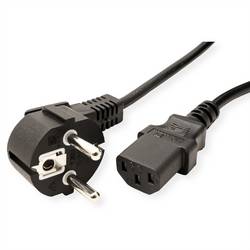 Value 19.99.1018 napájecí propojovací kabel černá 1.80 m s ochranným vodičem