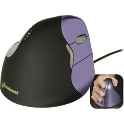 Evoluent Vertical Mouse 4 VM4S optická ergonomická myš, přenos USB, 6 tlačítko, 2800 dpi, černá, fialová