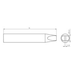 Weller RTU 032 S L MS pájecí hrot dlátový, dlouhý Velikost hrotů 3.2 mm Délka hrotů 34 mm Obsah 1 ks
