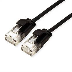 Roline 21.15.3950 RJ45 síťové kabely, propojovací kabely CAT 6A U/UTP 0.15 m černá nestíněný, bez halogenů, samozhášecí 1 ks