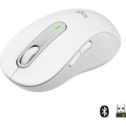 Logitech Signature M650 L optická myš, přenos bezdrátový, Bluetooth®, 5 tlačítko, 4000 dpi, bílá
