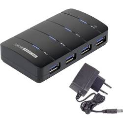 Renkforce RF-3016752 USB Hub 4 porty USB-A USB 3.0 5 GBit/s se stavovými LED černá