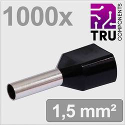 TRU COMPONENTS TC-13377236 dutinka 1.5 mm² částečná izolace černá 1000 ks
