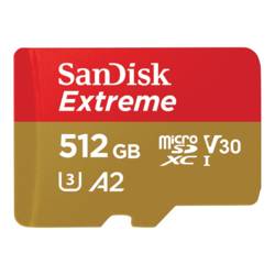 SanDisk Extreme paměťová karta microSDHC 512 GB Class 10 UHS-I nárazuvzdorné, vodotěsné