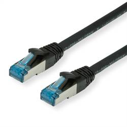 Value 21.99.1963 RJ45 síťové kabely, propojovací kabely CAT 6A S/FTP 3.00 m černá dvoužilový stíněný, bez halogenů, samozhášecí 1 ks