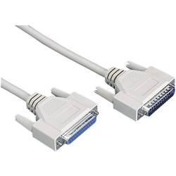 Digitus sériový, paralelní prodlužovací kabel [1x D-SUB zástrčka 25pólová - 1x D-SUB zásuvka 25pólová], 10.00 m, šedá