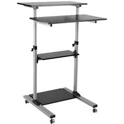 LogiLink psací stůl pro práci vsedě i ve stoje BP0070 BP0070 Barva stolní desky: černá (š x h) 700 mm x 705 mm stříbrná