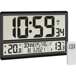 TFA Dostmann 60.4521.01 DCF nástěnné hodiny 360 mm x 28 mm x 235 mm černá velký displej
