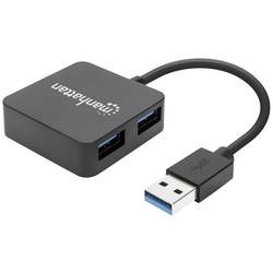 Manhattan Manhattan 162296 hub di interfaccia USB 3.2 Gen 1 [3.1 Gen 1] Type-A 5000 Mbit/s 4 porty USB 3.0 hub černá