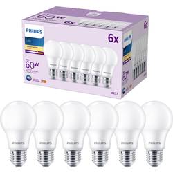 Philips LED 9290023062 LED Energetická třída (EEK2021) F (A - G) E27 klasická žárovka 8 W = 60 W teplá bílá (Ø x d) 60 mm x 108 mm 6 ks