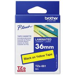 páska do štítkovače Brother TZe, TZ TZe-661 plast Barva pásky: žlutá Barva písma:černá 36 mm 8 m