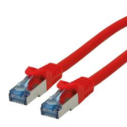 Roline 21.15.2810 RJ45 síťové kabely, propojovací kabely CAT 6A S/FTP 0.50 m červená (jasná) dvoužilový stíněný, bez halogenů, samozhášecí 1 ks
